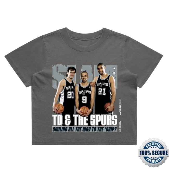 SLAM Hardwood Classics Women's Crop Cover Tee - Spurs (SLAM 89) Charcoal
